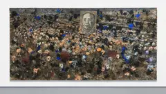Anselm Kiefer, Laßt 1000 Blumen blühen (Let 1000 Flowers bloom), 1999-2007, emulsion, oil, acrylic, shellac, paper collage, straw and wire on canvas