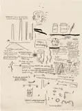 Jean-Michel Basquiat, Untitled (Magic Worms), 1984, graphite and oilstick on paper