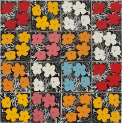 Andy Warhol, 16 Flowers, 1965, silkscreen ink on canvas