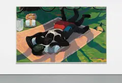 Kerry James Marshall, Untitled (Blanket Couple), 2014, acrylic on PVC panel, in artist's frame