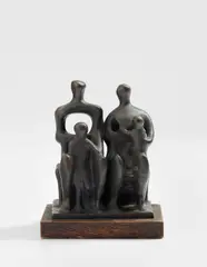Henry Moore, Family Group, 1945, bronze with brown patina, on wood base