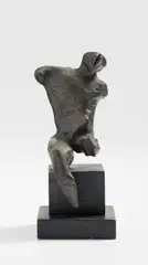 Maquette for Warrior Without Shield by Henry Moore, 1952-1953, bronze with brown patina, on wood base, sold May 2018