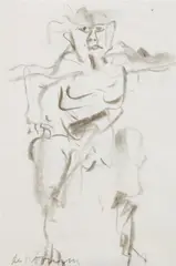 Willem de Kooning, Untitled (Man), 1966, charcoal on wove paper