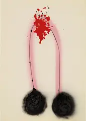 Carol Rama, Senza titolo, 1963, spray paint and enamel on paper