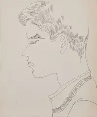 Boy by Andy Warhol, 1956, ink on paper, sold May 2018
