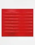 Agostino Bonalumi, Rosso, 1982, shaped canvas and vinyl tempera