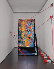 Borna Sammak, Hope for Men, 2013, looping video, two televisions and extension cords video: 35 seconds, 1920 x 1080, 30 frames per second