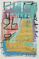 Untitled by Aaron Garber-Maikovska, 2014, ink and pastel on paper, sold Sep 2018