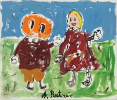 Untitled by André Butzer, 2008, oil on canvas, sold Sep 2018