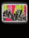 The Bruce High Quality Foundation, Olympia, 2015, silkscreen and acrylic on canvas with neon frame