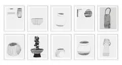 Jonas Wood, Computer Drawings, 2008, graphite on paper, in 10 parts