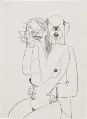 Untitled by George Condo, 2007, colored pencil on paper, sold Sep 2018