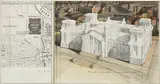 Christo, Wrapped Reichstag, 1978, fabric, twine, pastel, charcoal, pencil and map, in 2 parts, in artist's Plexiglas box