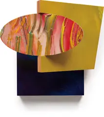 Pisane Ice by Sam Gilliam, 1997, acrylic on wood construction, rotating element on hinge, sold Sep 2018
