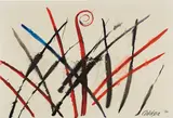 Central Frond by Alexander Calder, 1970, gouache and ink on paper, sold Sep 2018