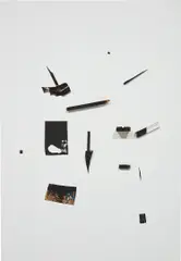 Untitled by Richard Aldrich, 2011-2012, painted rubber, wood, cardboard and cloth on linen, sold Sep 2018