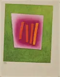 Carlos Mérida, Los cuatro hitos, 1968, mixed media on masonite