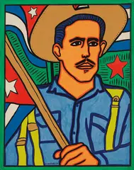 Raúl Martínez, El abanderado (The Standard-Bearer), 1970, acrylic on paper