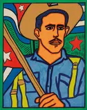 Raúl Martínez, El abanderado (The Standard-Bearer), 1970, acrylic on paper