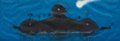 José Bedia Valdés, La isla esperando una señal (The Island Waits for a Signal), 2002, acrylic on canvas