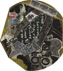Ray Johnson, A. Warhol Profile with Not “F” OLD and Lewis Letter, 1979-1992, acrylic and collage on illustration board