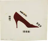Andy Warhol, Shoe (collage), 1955, ink and leather collage on paper