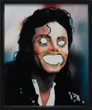 Douglas Gordon, Self Portrait of You + Me (Michael Jackson), 2007, burnt photograph and mirrored glass, in artist's frame