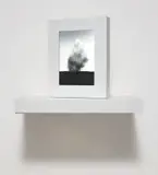 John Gerrard, Smoke Tree IV, 2006, simulation with artist's Corian frame and Corian console table