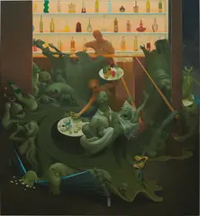 Inka Essenhigh, Spring Bar Scene, 2007-2008, oil on canvas