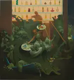 Inka Essenhigh, Spring Bar Scene, 2007-2008, oil on canvas