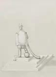 Paul Noble, Troubadour with Mountain Horn, 2011, graphite on paper