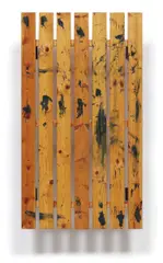 Fredrik Værslev, Untitled, 2014, terrace oil and house paint on wood, mounted to steel