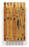 Fredrik Værslev, Untitled, 2014, terrace oil and house paint on wood, mounted to steel