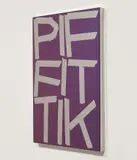 Eddie Peake, Pif Fit Tik, 2013, spray paint on polished stainless steel