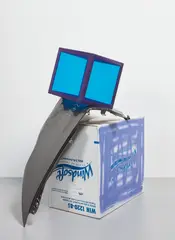 Sarah Braman, Windsoft, 2010, cardboard, car part, anodized aluminum, Plexiglas and paint