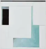 Florian Schmidt, Untitled, 2011, lacquer, vinyl, acrylic cardboard, canvas and wood, in artist's frame