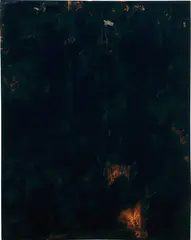 Untitled Emporia by Daniel Turner, 2011, bitumen emulsion, vinyl and wood, sold Sep 2018
