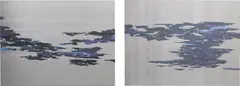 Sofia Echa, Fluidity #6, 2015, acrylic on metal, diptych