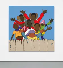 UNTITLED (FATAL GROUP) by Kaws, 2004, acrylic on canvas, sold Nov 2018