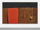 Alberto Burri, Grande legno e rosso, 1957-1959, wood, acrylic and combustion on canvas