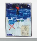 Kerry James Marshall, Terra Incognita, 1991, acrylic, ink and paper collage laid on canvas with metal grommets