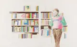 David Hockney, Ron Kitaj Reading, 1974, colored crayon and graphite on paper