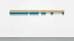 Untitled by Donald Judd, brass and blue anodized aluminum, sold Nov 2018