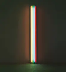 Dan Flavin, untitled (to Philip Johnson), 1964, pink, green, blue and red fluorescent light