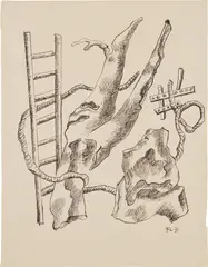 Composition à l'échelle by Fernand Léger, 1931, India ink on paper, sold Nov 2018