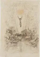 James Ensor, Resurrection, 1886, charcoal and pencil on paper, laid on paper