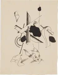 Composition aux plumes by Fernand Léger, 1930, ink on paper, sold Nov 2018