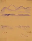 Saint Prex am Genfersee (St Prex on Lake Geneva) by Alexej von Jawlensky, 1926, brush and wash on paper, sold Nov 2018