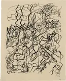 Krieg Tumult by George Grosz, 1914, pen and ink and reed pen on paper, sold Nov 2018
