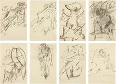 Willem de Kooning, Eight works: (i-viii) Untitled, 1965-1980, charcoal on paper